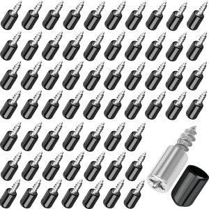 Ladulpez – 60 clavijas de soporte de tornillo autorroscantes con funda antideslizante, pasadores de estante sin perforación para muebles, Ladulpez – 60 clavijas de soporte de tornillo autorroscantes con funda antideslizante, pasadores de estante sin perforación para muebles,