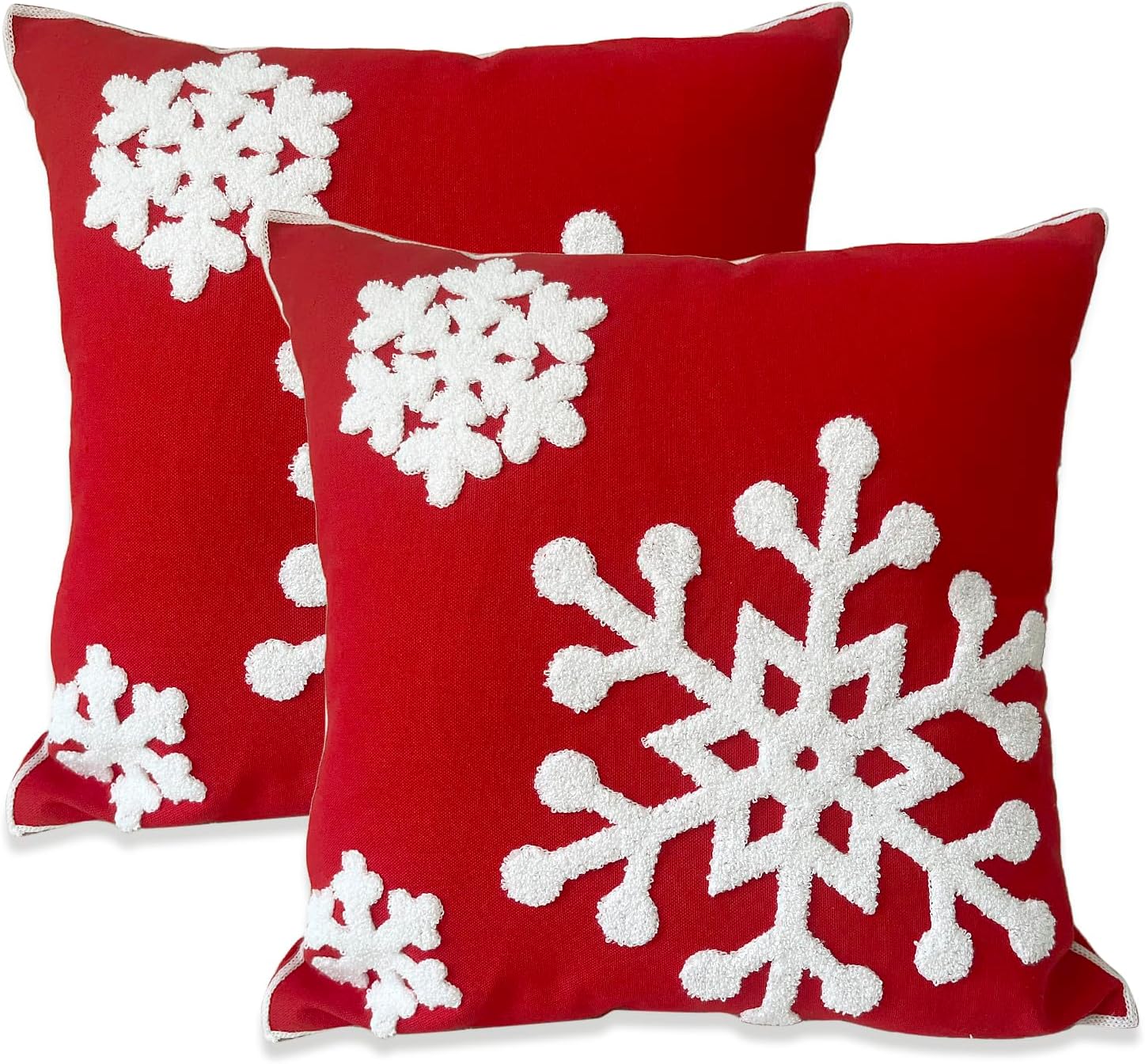 PerseveranceTrade – Juego de 2 fundas de almohada bordadas de 18 x 18 pulgadas, fundas de almohada cuadradas, fundas de almohada de Navidad, fundas
