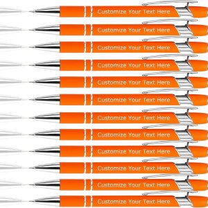 WQingot Paquete de 12 bolígrafos personalizados a granel con punta de lápiz capacitivo, bolígrafos personalizados con mensaje con nombre, ideas de WQingot Paquete de 12 bolígrafos personalizados a granel con punta de lápiz capacitivo, bolígrafos personalizados con mensaje con nombre, ideas de