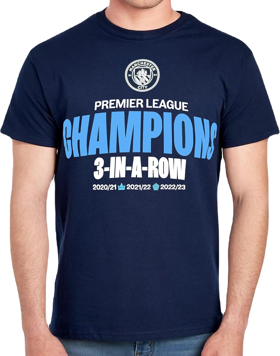 Camiseta Manchester City para hombre, camiseta de manga corta con licencia M. City Champions