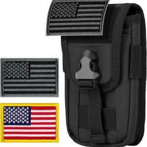 IronSeals Funda táctica para teléfono, funda táctica para teléfono inteligente, paquete EDC Molle, soporte para cinturón con parche de bandera IronSeals Funda táctica para teléfono, funda táctica para teléfono inteligente, paquete EDC Molle, soporte para cinturón con parche de bandera