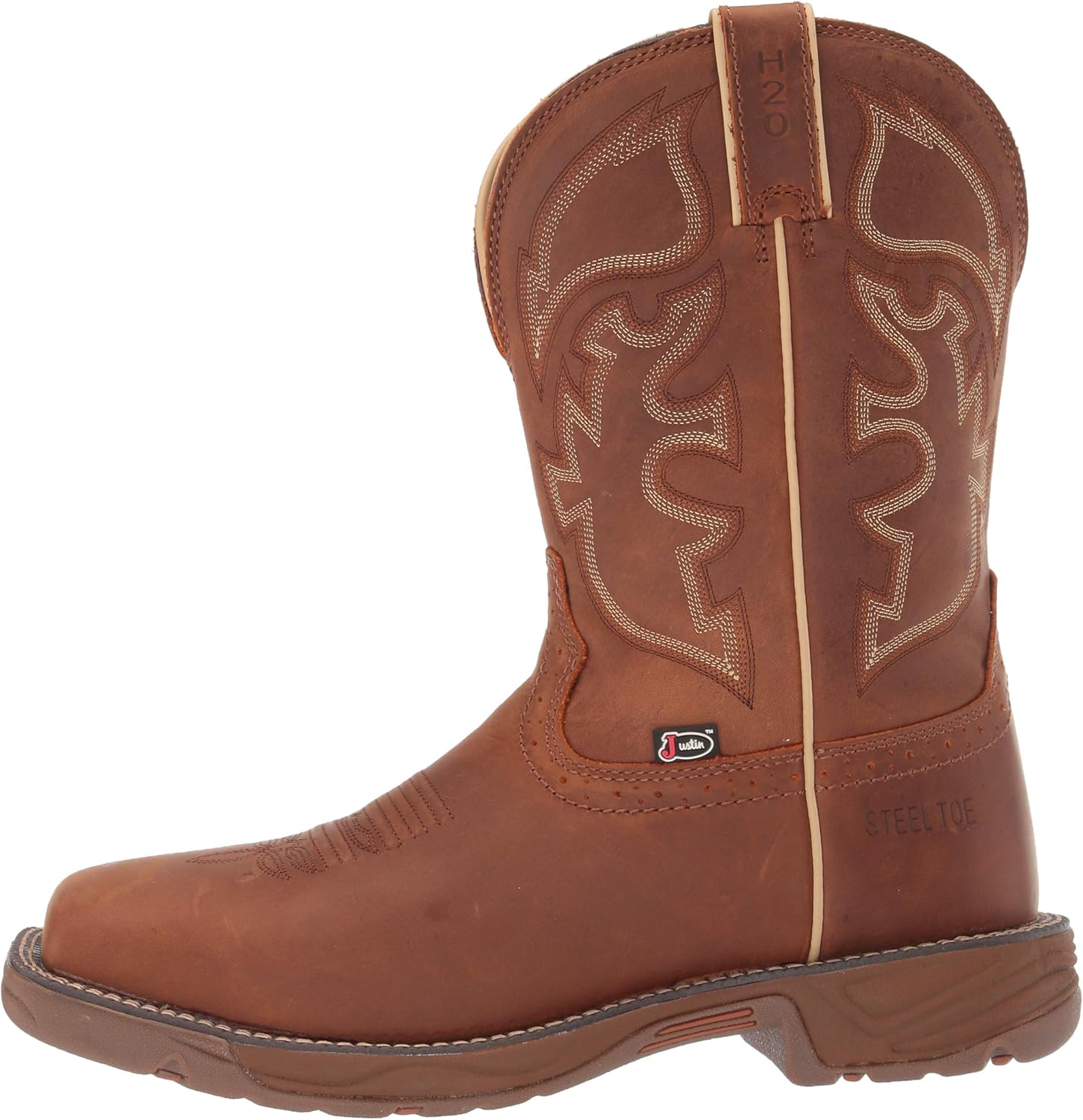 JUSTIN Botas de trabajo occidentales impermeables Stampede Rush para hombre con punta de acero – Wk4331