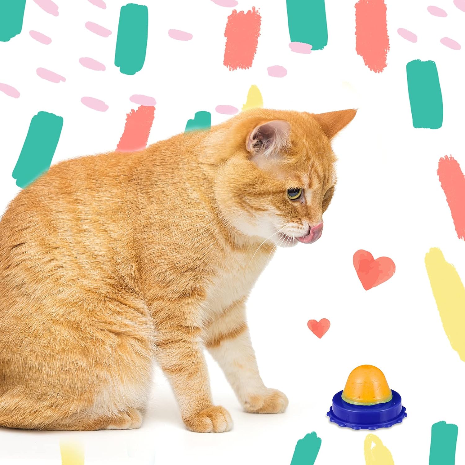 12 piezas de aperitivos para gatos, bola de azúcar, bola de azúcar comestible con hierba gatera para gatos, bolas de juguete para lamer gatitos,