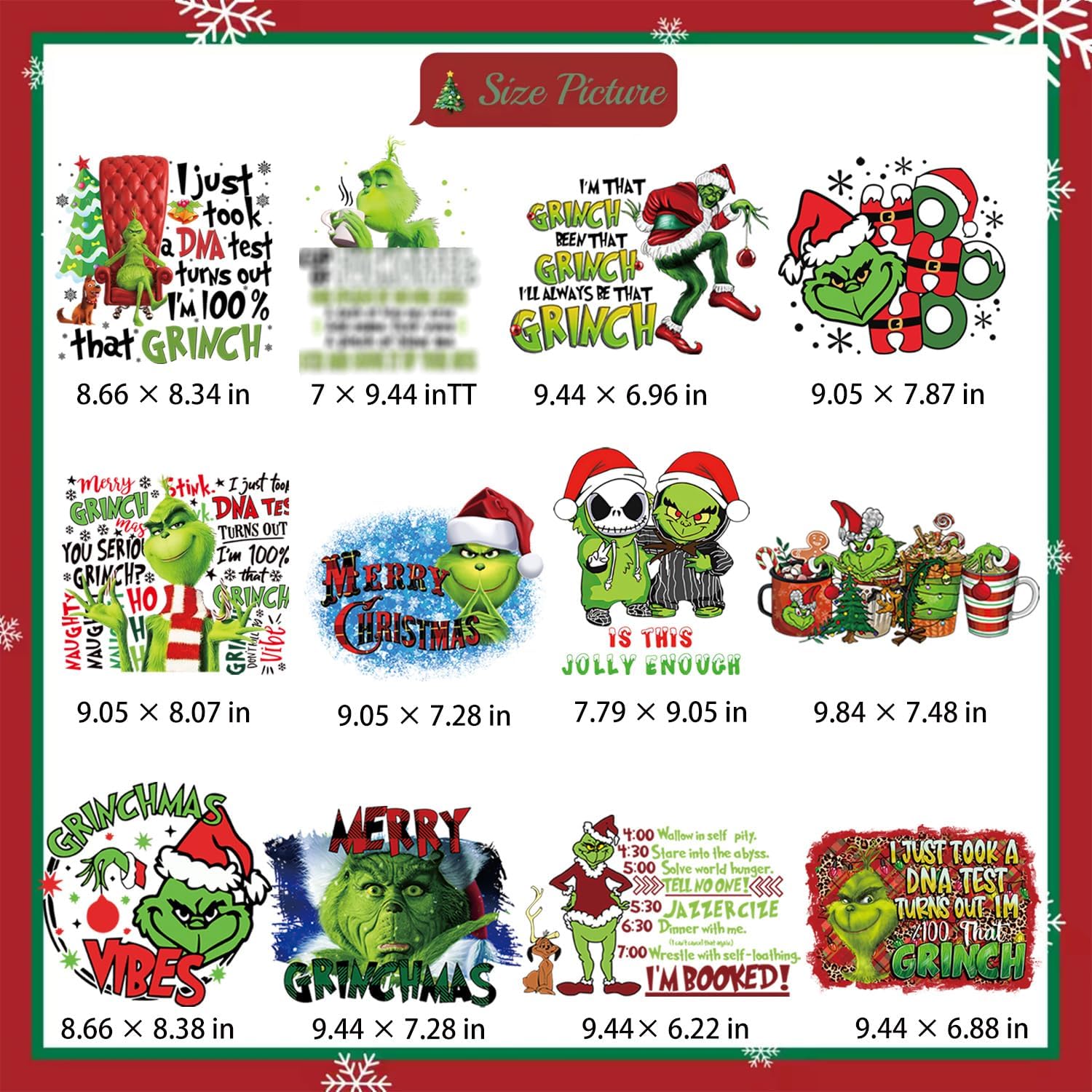 12 hojas de transferencia para planchar de Navidad  Calcomanías de vinilo HTV para camisetas, ropa, mochila, almohada