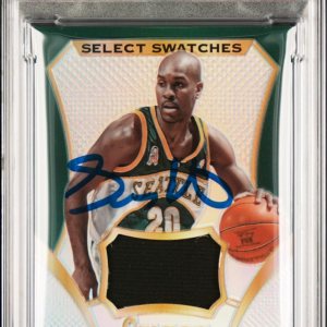 Gary Payton 2013 Panini Select Game Used Swatches Signed Card #93 Auto PSA 10 Gary Payton 2013 Panini Select Game Used Swatches Signed Card #93 Auto PSA 10