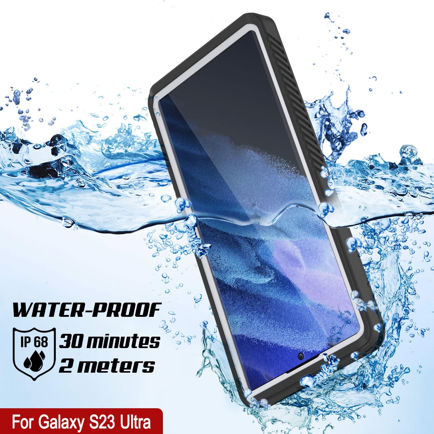 Punkcase Funda para Galaxy S23 Ultra impermeable Serie Extrema Ajuste delgado Certificado IP68 A prueba de golpes Resistente a la suciedad A prueba