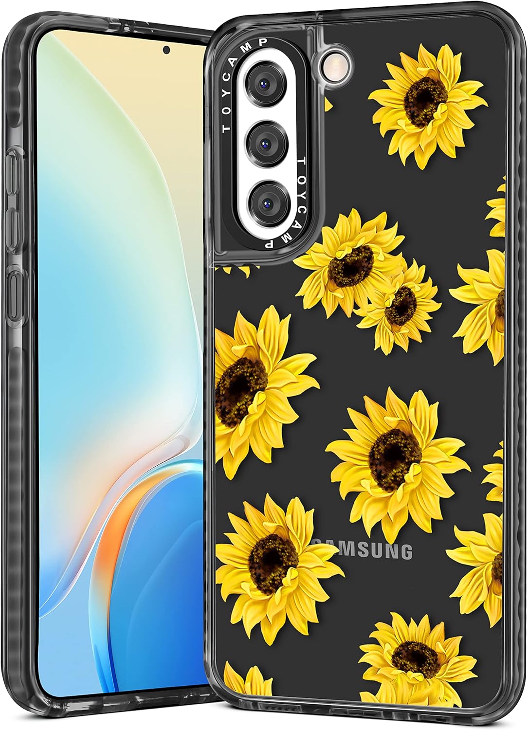 Toycamp Funda para Samsung Galaxy S21 FE 5G para mujer, diseño femenino de girasol, bonito diseño floral de flores, para niñas y adolescentes, (6.4