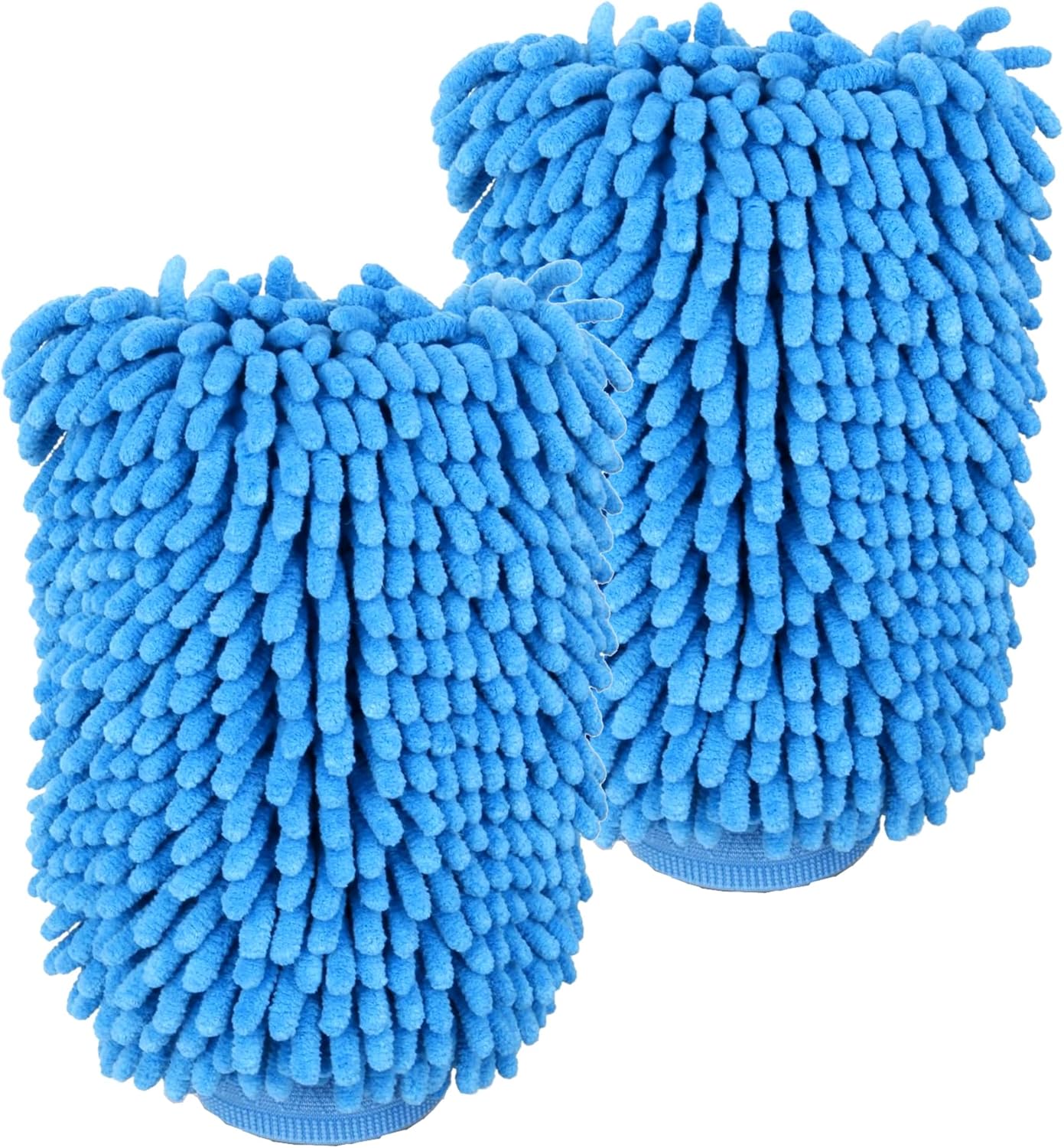 Manopla de lavado de coche azul marino de gran tamaño, guante de microfibra de chenilla de primera calidad, guante de limpieza de coche de chenilla