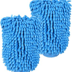 Manopla de lavado de coche azul marino de gran tamaño, guante de microfibra de chenilla de primera calidad, guante de limpieza de coche de chenilla Manopla de lavado de coche azul marino de gran tamaño, guante de microfibra de chenilla de primera calidad, guante de limpieza de coche de chenilla