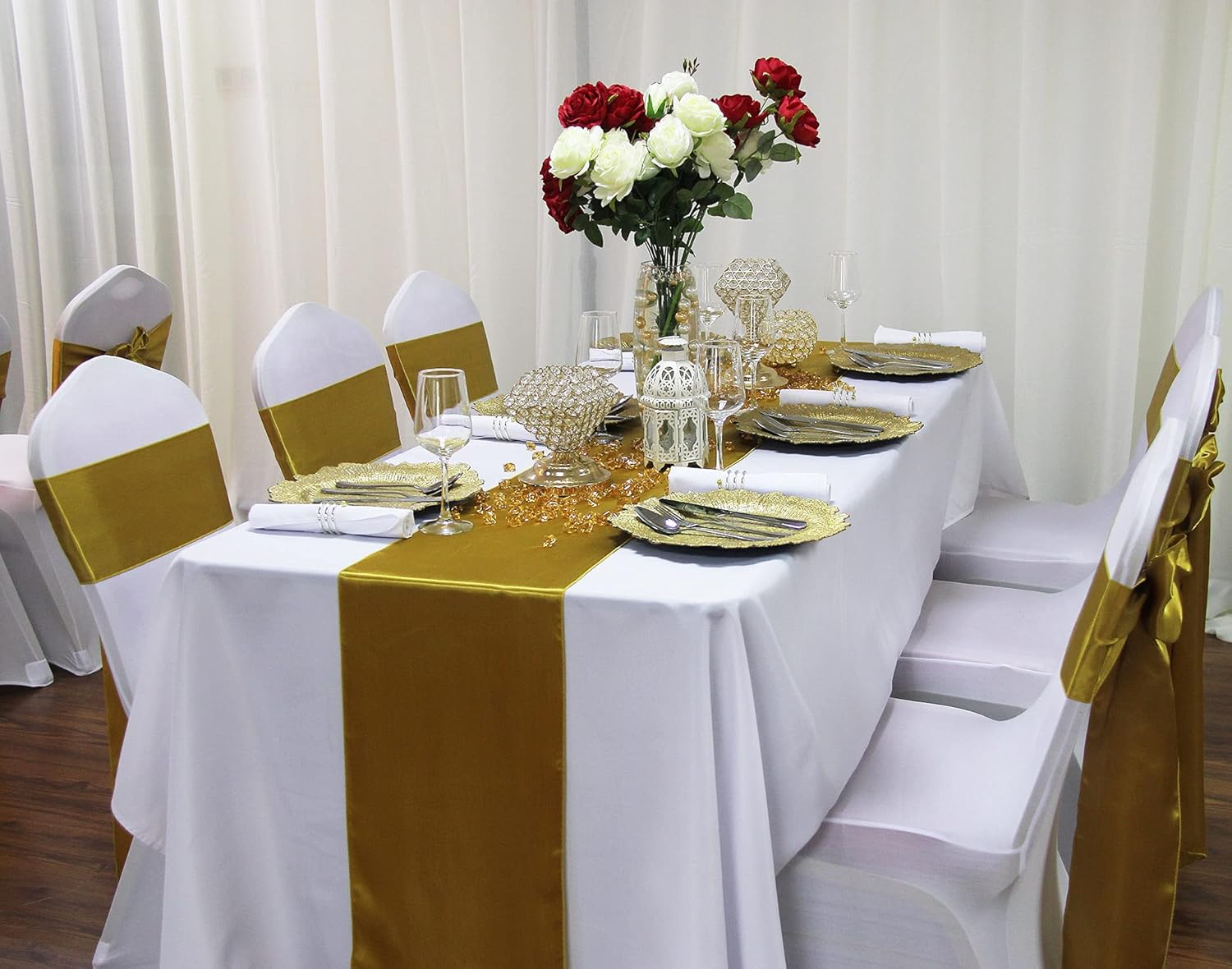 WELMATCH Lazos para silla de satén rosa rubor, 12 unidades, para decoración de banquetes de boda, fiesta, evento, decoración (rosa rubor, 12)