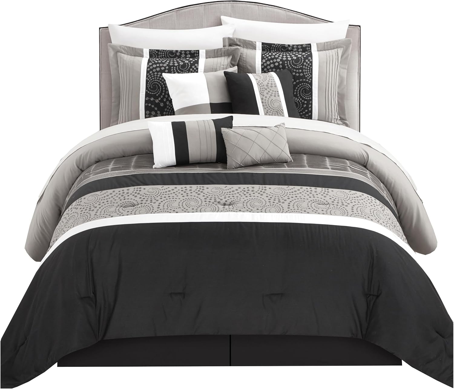 Chic Home Euphoria – Juego de cama (8 unidades), color negro