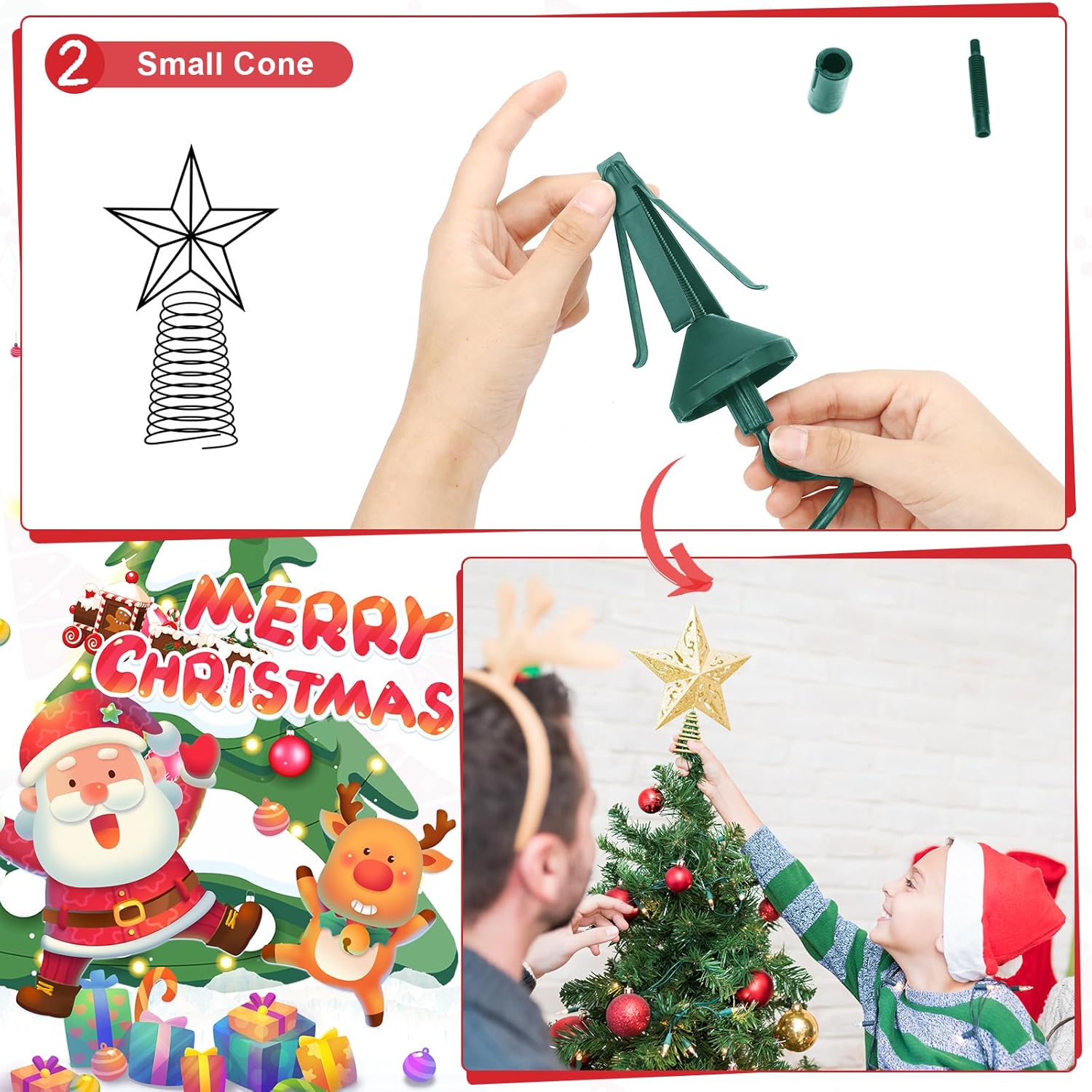 Soporte para decoración de árbol de Navidad, estabilizador universal para árbol de Navidad, adaptador floral para árbol de Navidad, soporte de