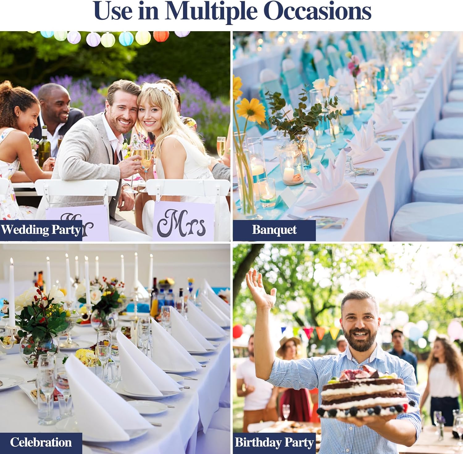BOUBONI Paquete de 25 bandas elásticas de elastano para sillas con hebillas para sillas plegables, bodas, fiestas, recepciones, baby shower,