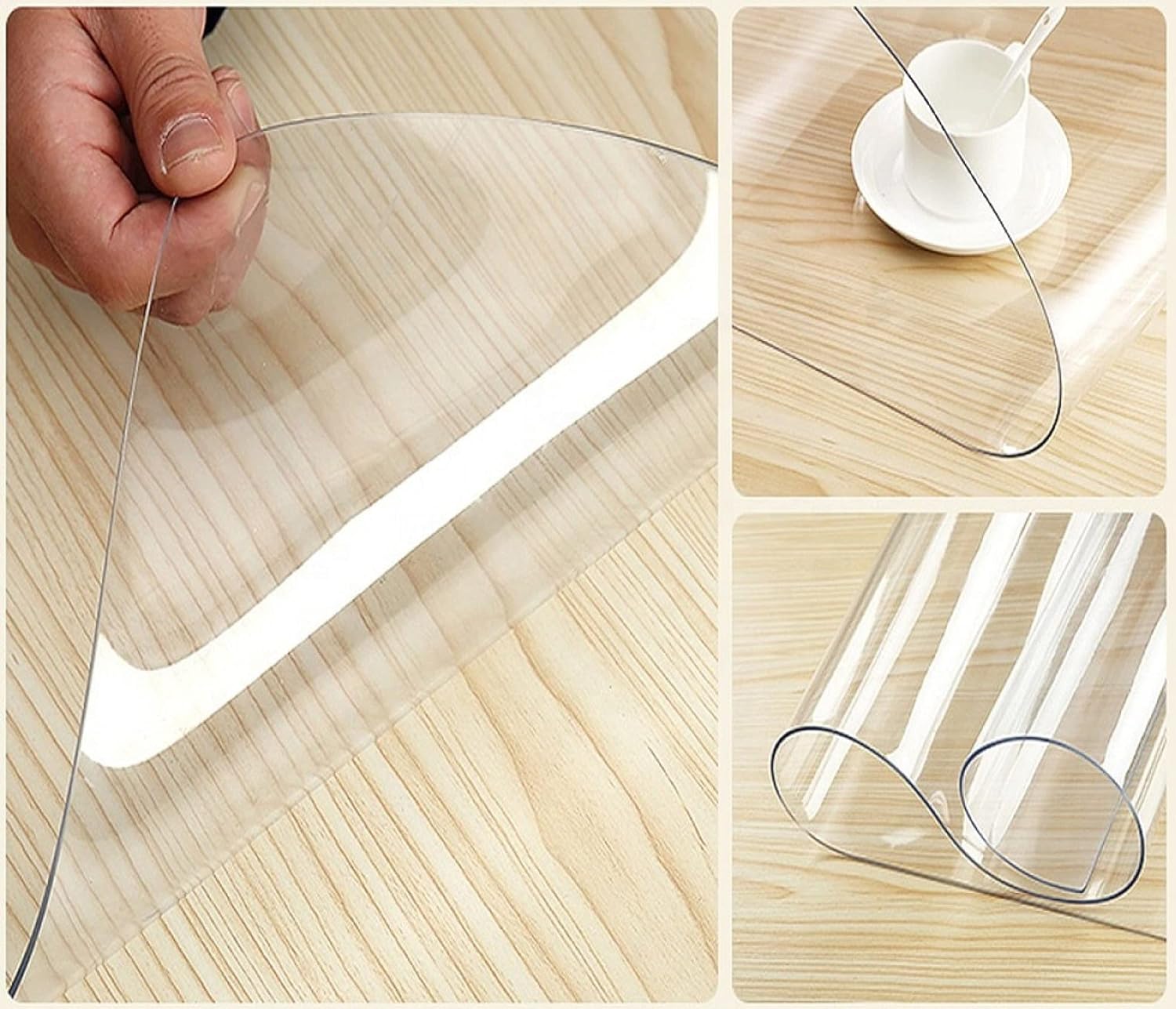 Protector de mesa transparente de 42 x 90 pulgadas y 0.059 in de grosor con protector de esquina, protector de mesa para mesa de comedor, protector