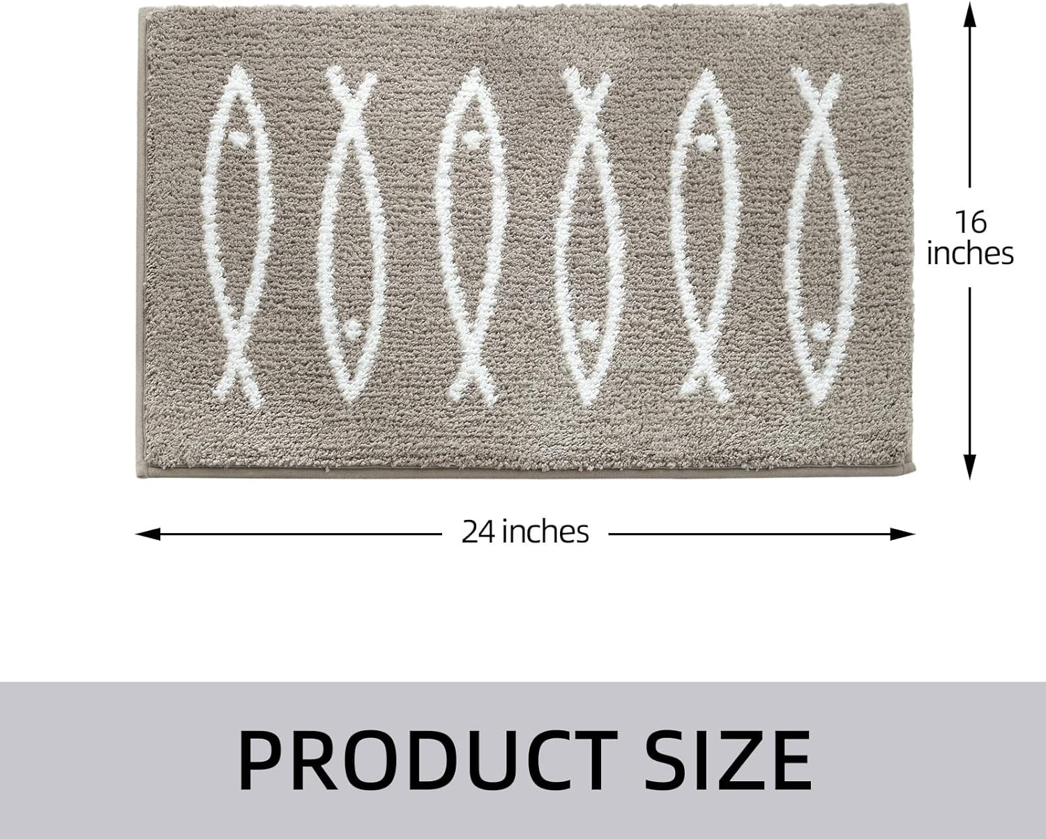 ZOESIOER Alfombra de baño gris, ultra suave y absorbente de agua, lavable a máquina, de secado rápido, para bañera y ducha, 16 x 24 pulgadas, diseño
