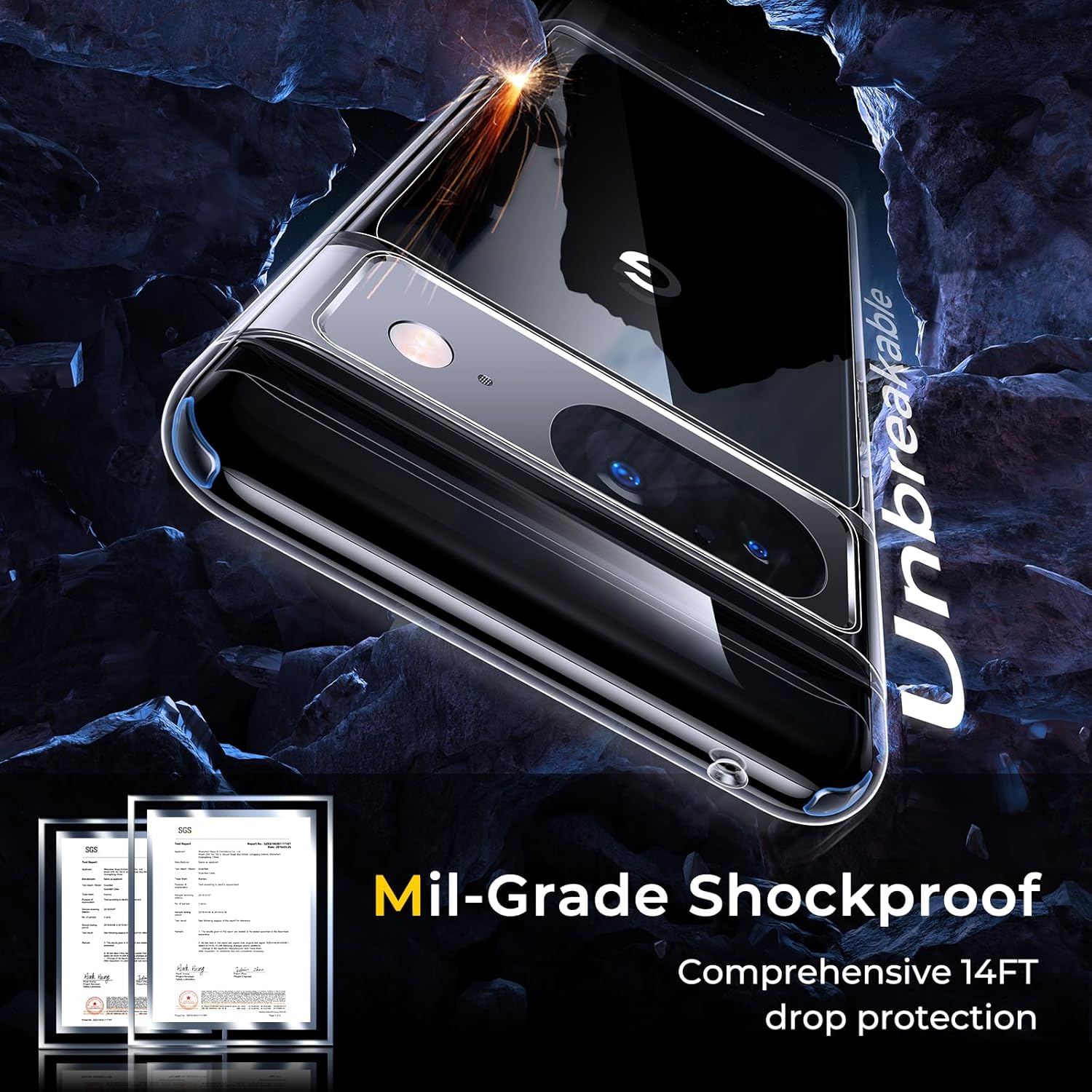 Humixx Funda ultratransparente para Google Pixel 8 (2023)  Transparente Máxima protección contra caídas acabado no amarillento Agarre mejorado y