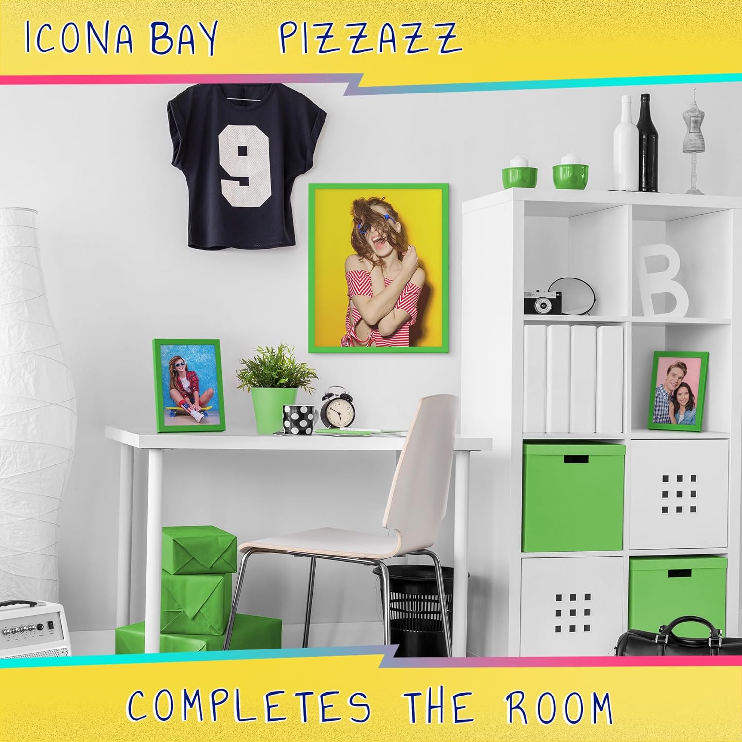 Icona Bay Pizzazz Collection – Marco de fotos de 11 x 14 pulgadas, color verde, de madera maciza estilo escandinavo