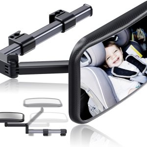 Espejo trasero de coche para bebé, espejo de asiento de coche estable de seguridad, espejo ajustable de 360 para asiento trasero de bebé, espejo de Espejo trasero de coche para bebé, espejo de asiento de coche estable de seguridad, espejo ajustable de 360 para asiento trasero de bebé, espejo de