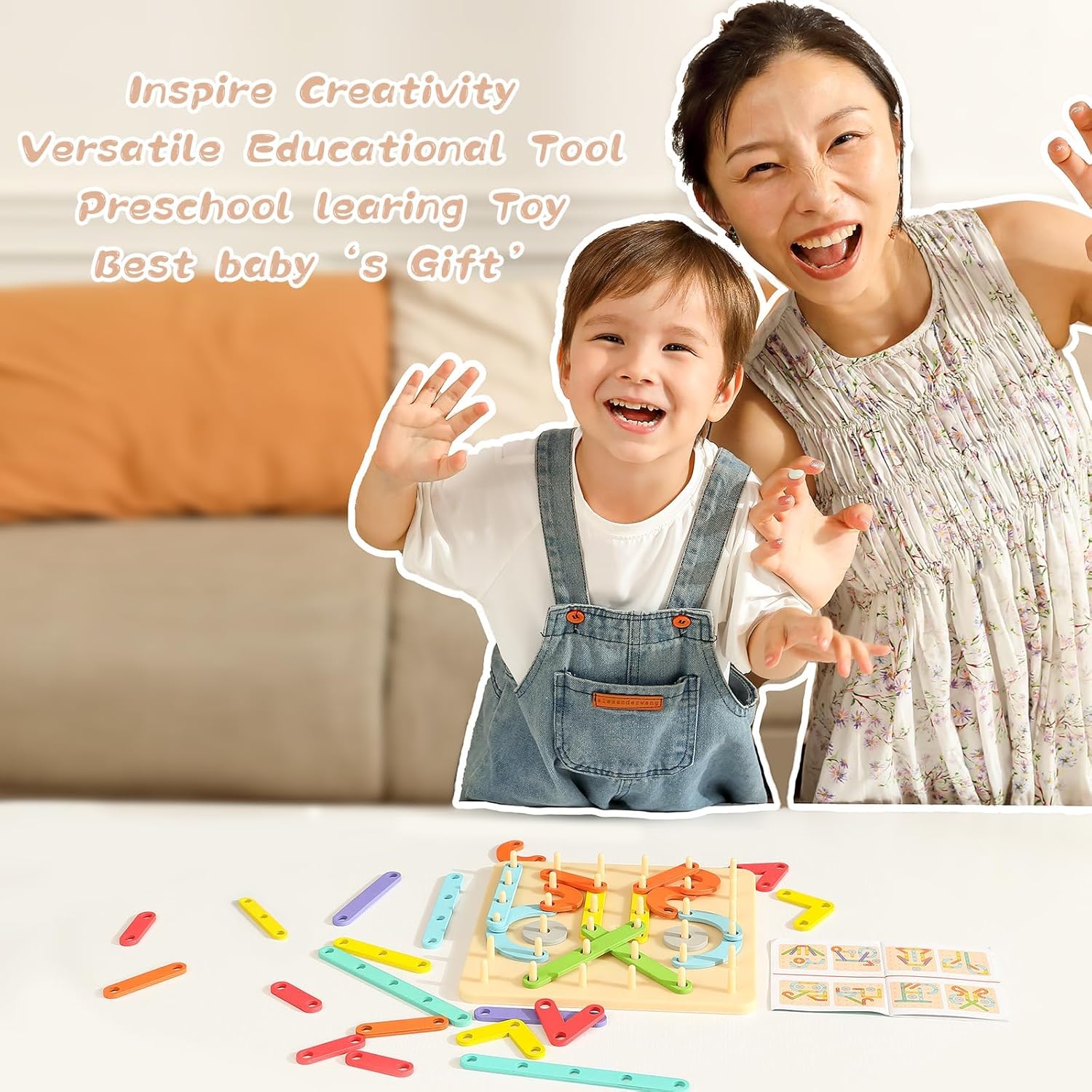 Juguetes Montessori, rompecabezas con formas de letras y números, juguetes de construcción, 35 piezas de madera para educación preescolar, juego de