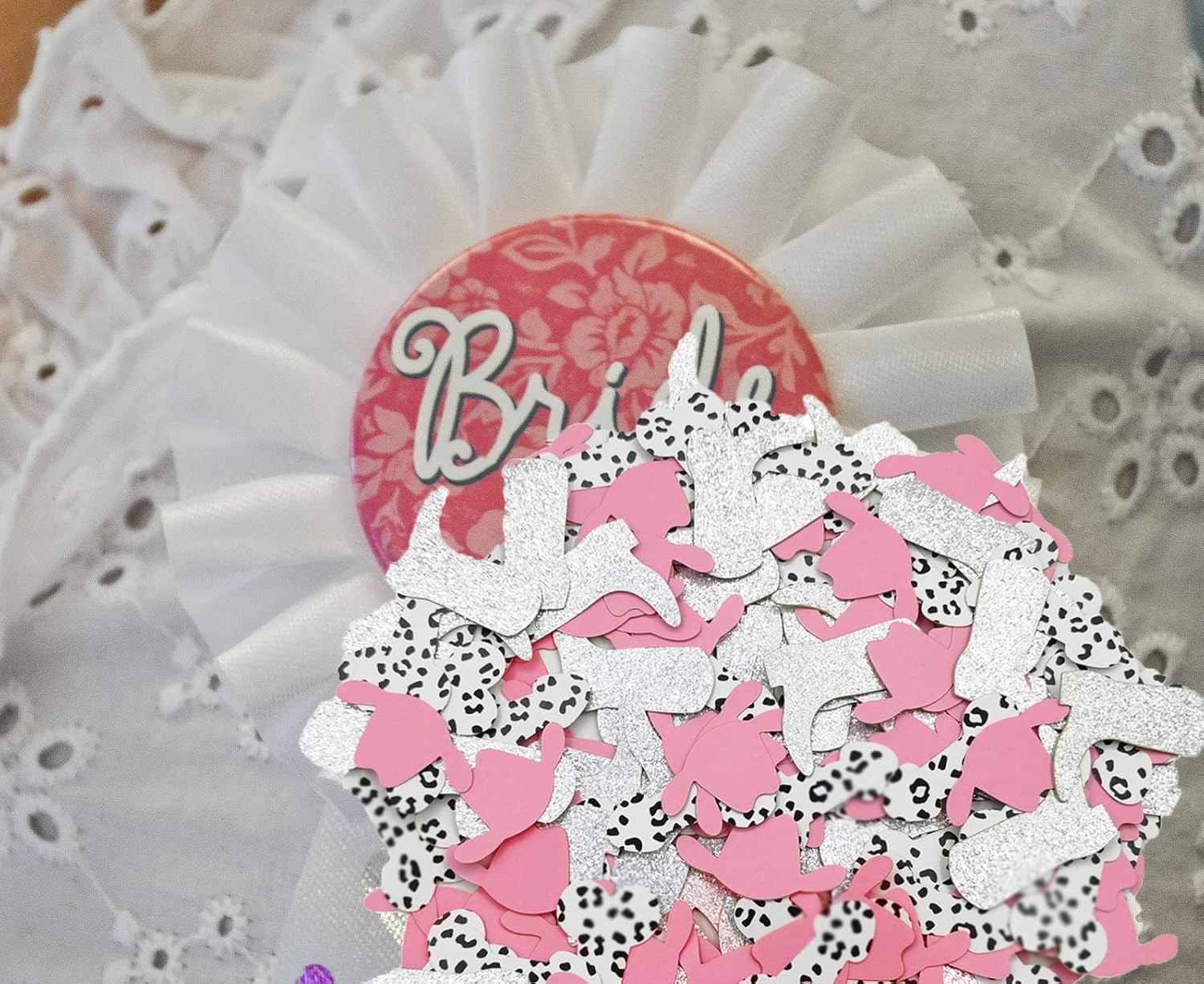 Confeti de despedida de soltera con forma de bota de mesa y sombrero de vaquero, confeti travieso, decoración de despedida de soltera para despedida