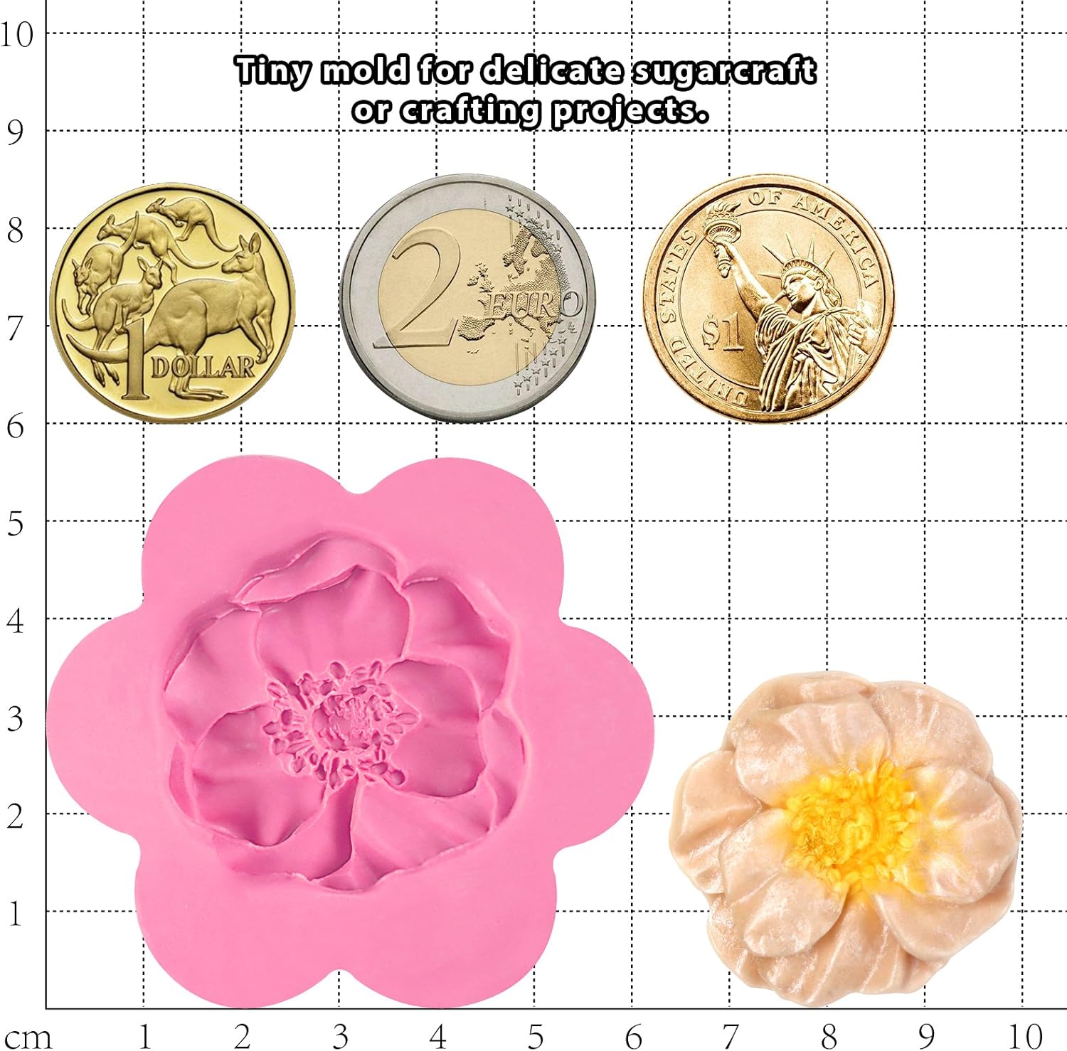 Funshowcase Molde de silicona para fondant de flores para decoración de pasteles de azúcar, decoración de magdalenas, arcilla polimérica, cera de