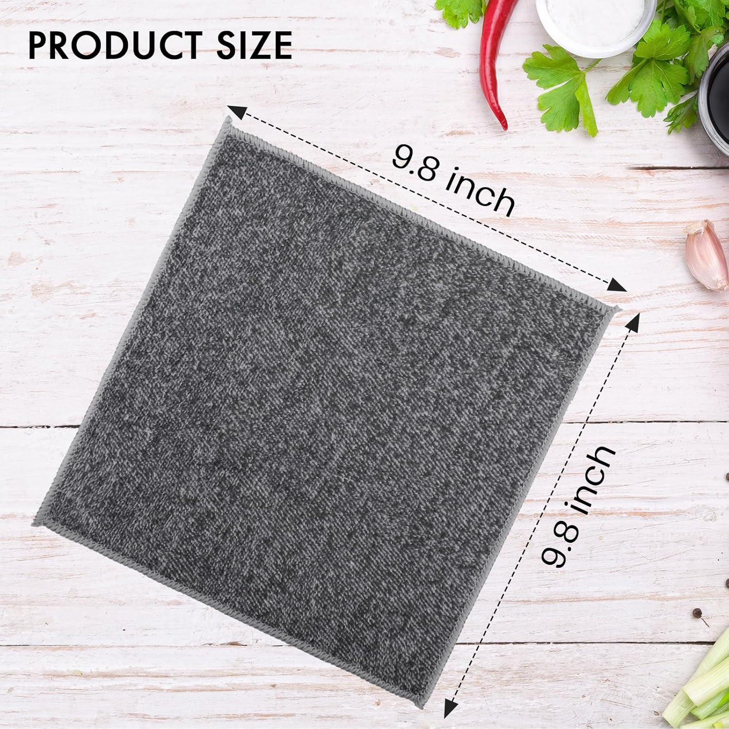 Juego de toallas de cocina y paños de cocina, paño de limpieza de microfibra, 9.8 x 9.8 pulgadas, toallas de mano suaves para cocina, paños de