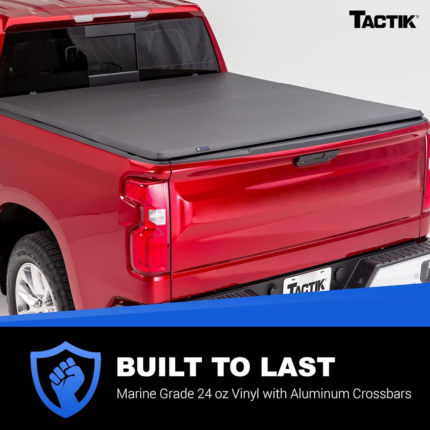 TACTIK Cubierta tonneau suave de tres pliegues para caja de camioneta, se adapta a Ford F150 SuperCrew Cab 2004-2014 con cubierta Tonneau para camas