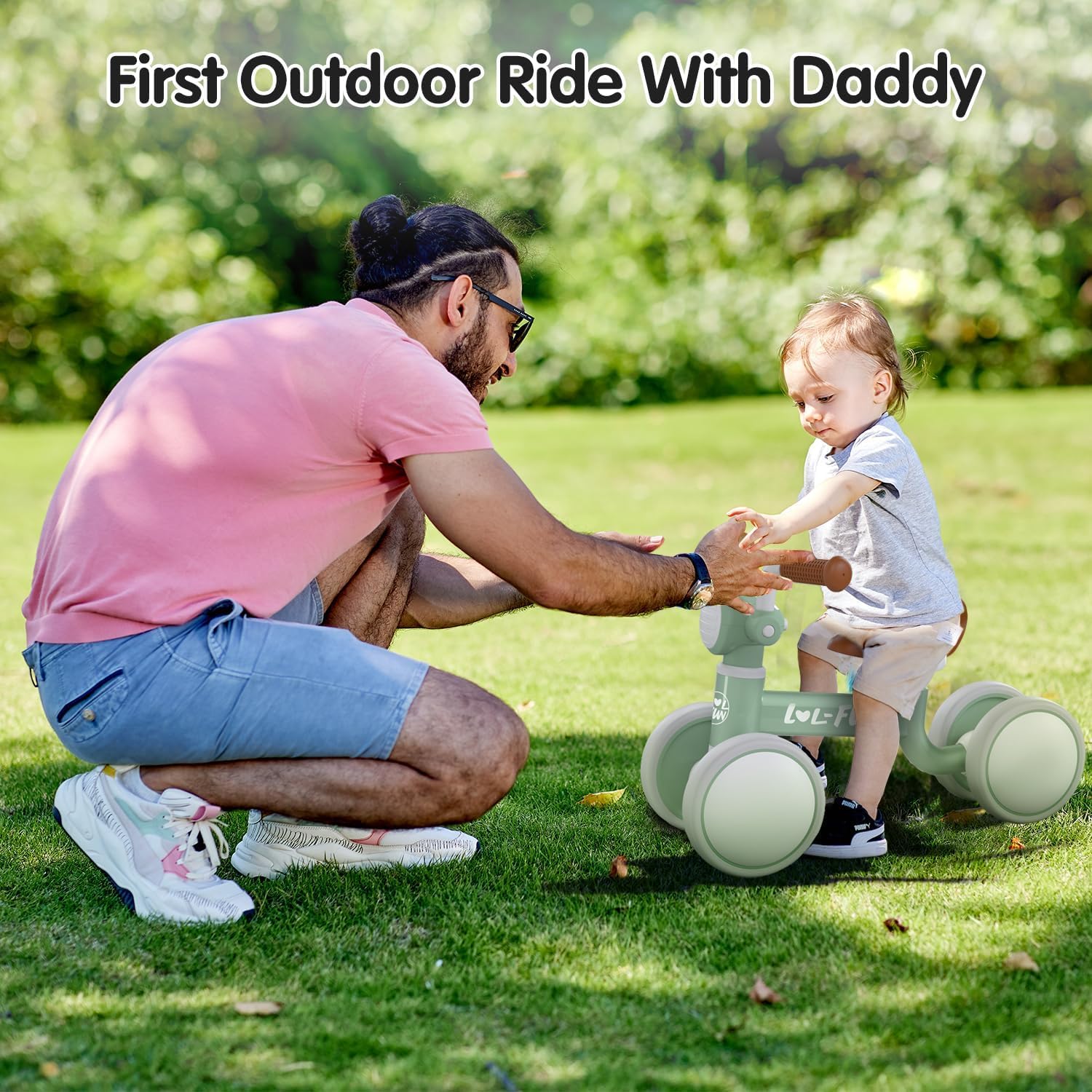 LOL-FUN Bicicleta de equilibrio para bebés de 1 año de edad, bicicletas para niños pequeños de 1 a 3 años, regalos para bebés de 12 a 18 meses