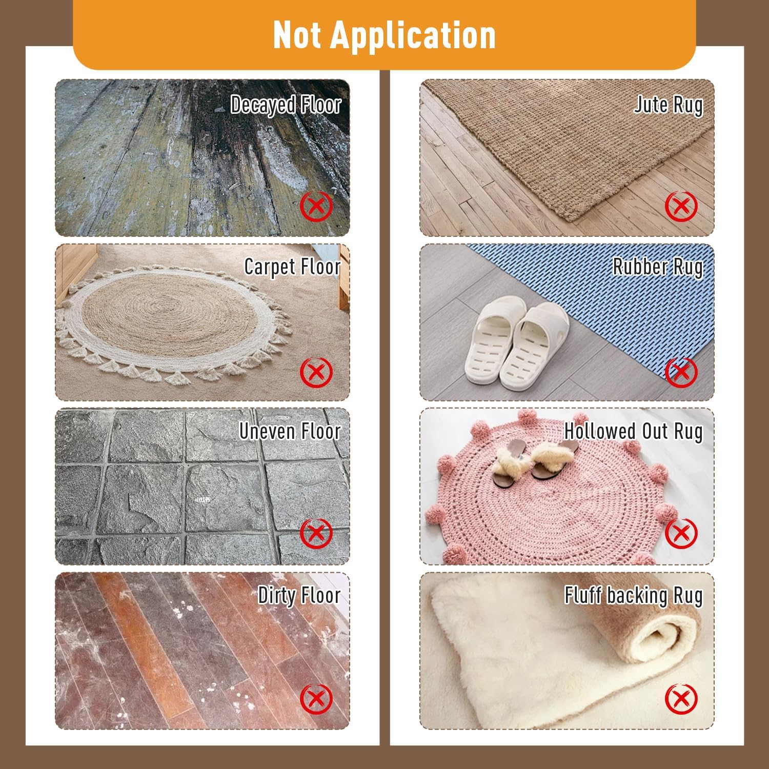Agarre antideslizante para alfombra, tecnología al vacío, lavable, para suelos de madera dura, antirizos, mantiene la alfombra en su lugar, hace que