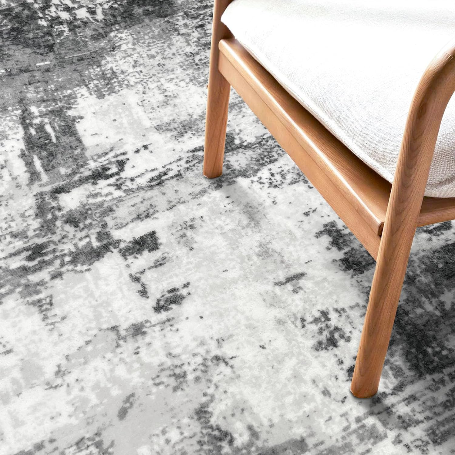 KOZYFLY Alfombra abstracta moderna para pasillo de 2 x 8 pulgadas, color gris, antideslizante, lavable, alfombra de pasillo de lavandería, alfombra