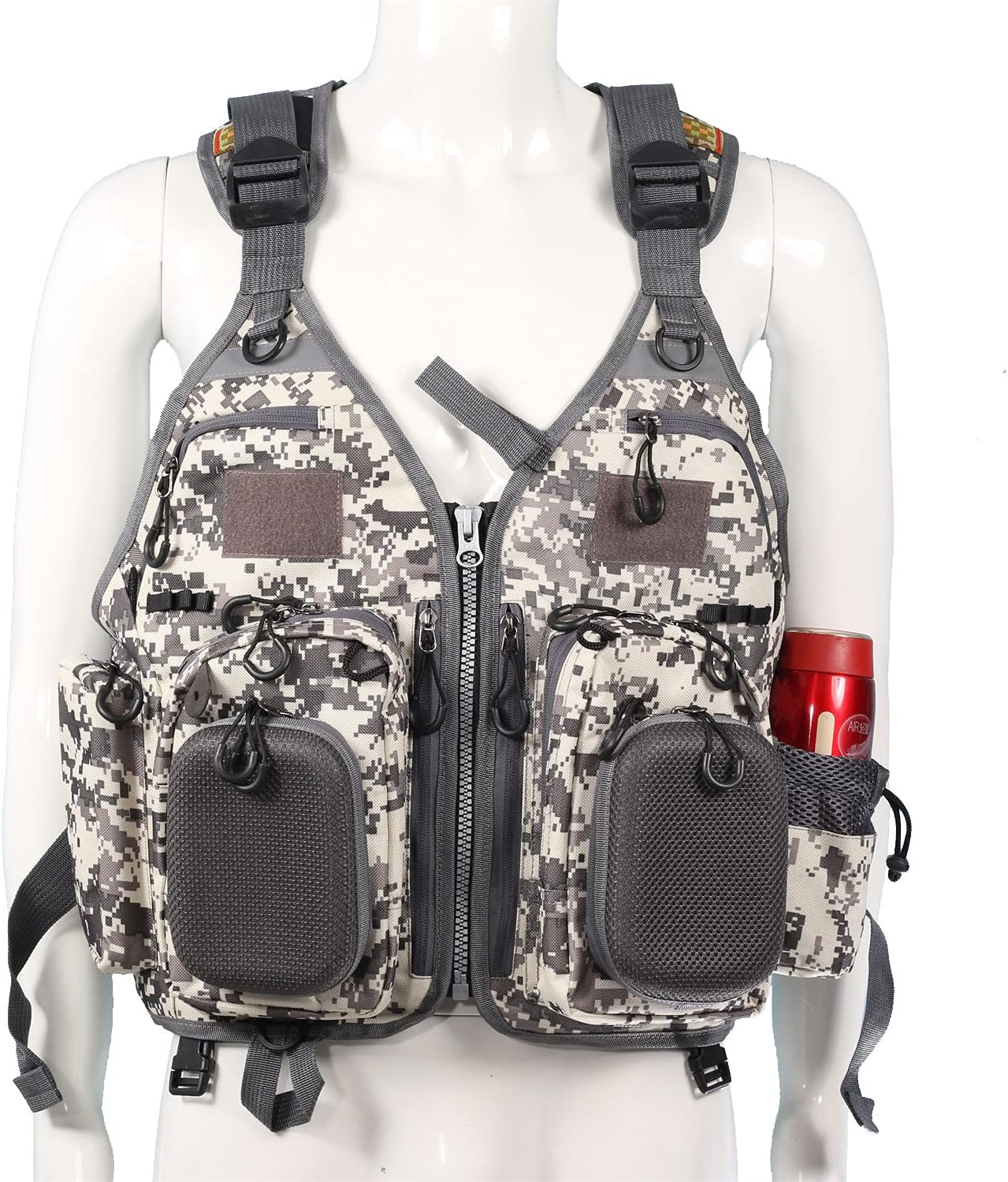 Chaleco de pesca con mosca, chaleco salvavidas de seguridad para natación, vela, barco, kayak, flotante, multifuncional, transpirable, mochila para