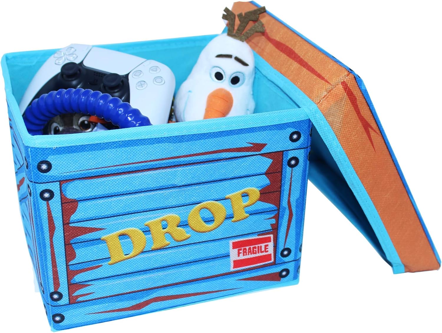 Skywin LootBox de tela pequeña  Caja de suministro apilable y plegable de 10 x 10 pulgadas  Caja duradera para jugadores, divertidos colores