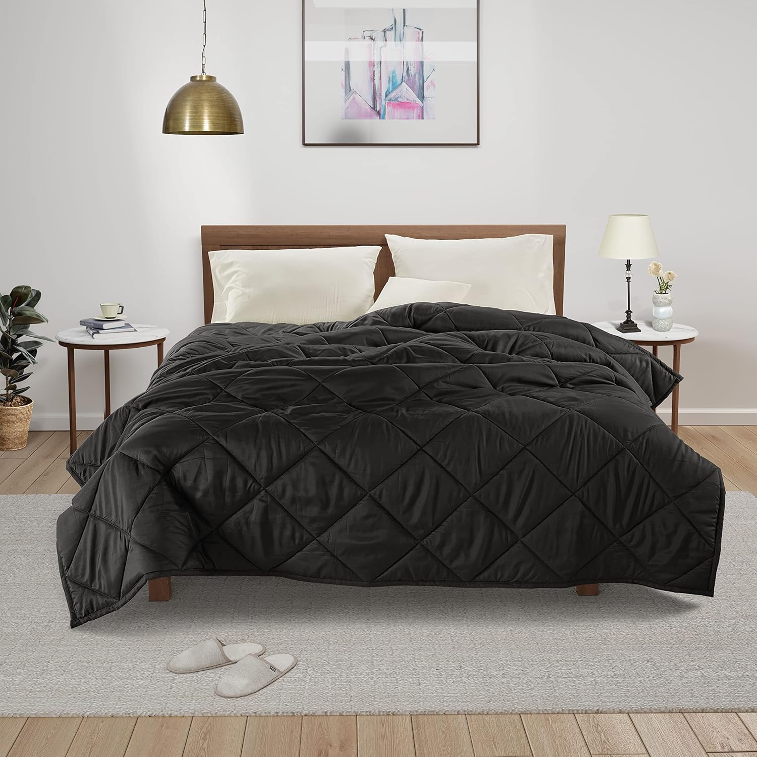 LANE LINEN Manta reversible ligera de tamaño individual para cama y sofá  Manta de microfibra alternativa al plumón para todas las estaciones, fina,