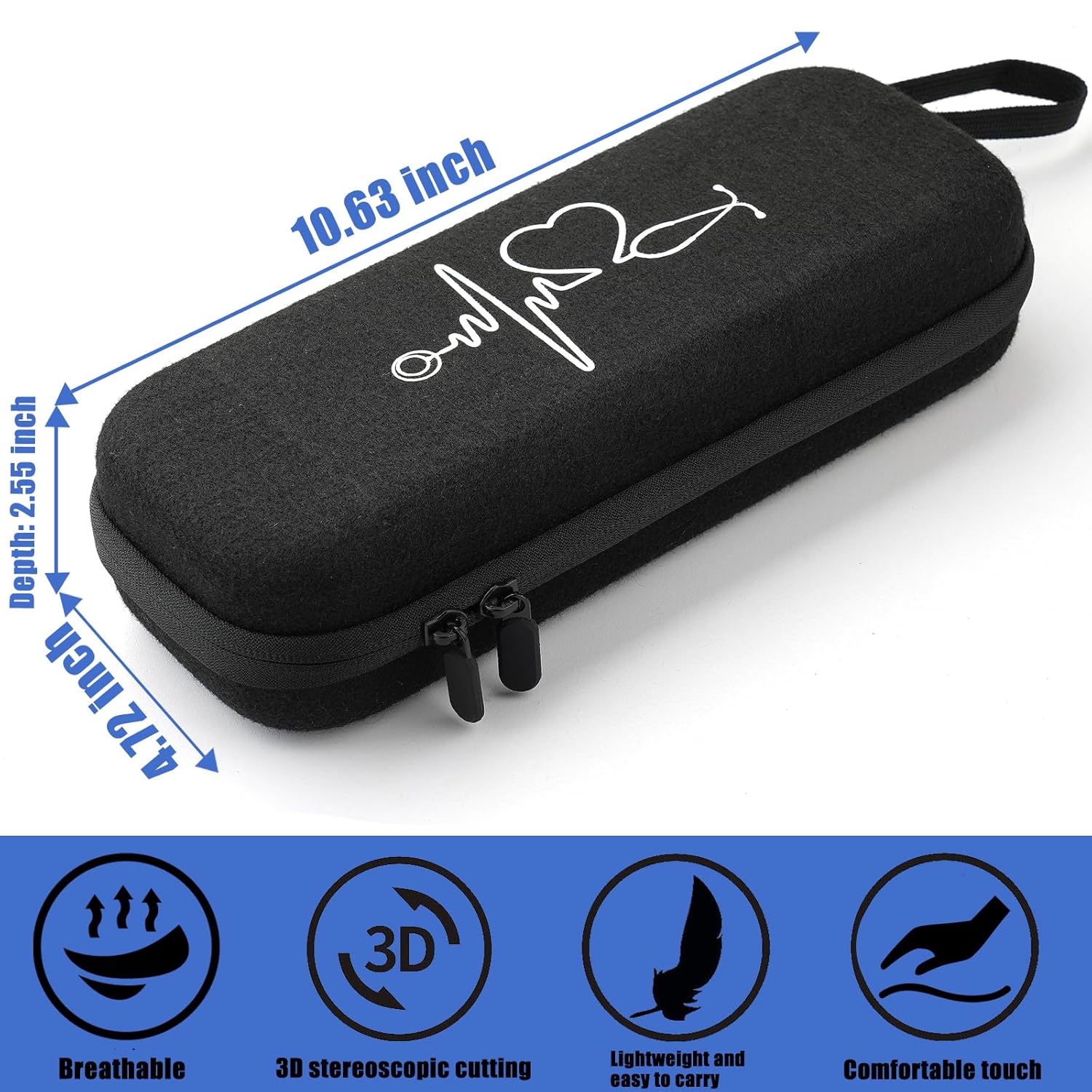 Funda para estetoscopio 3M Littmann Classic III, bolsa para estetoscopio para ligero II S.E, cardiología IV, espacio adicional para accesorios de