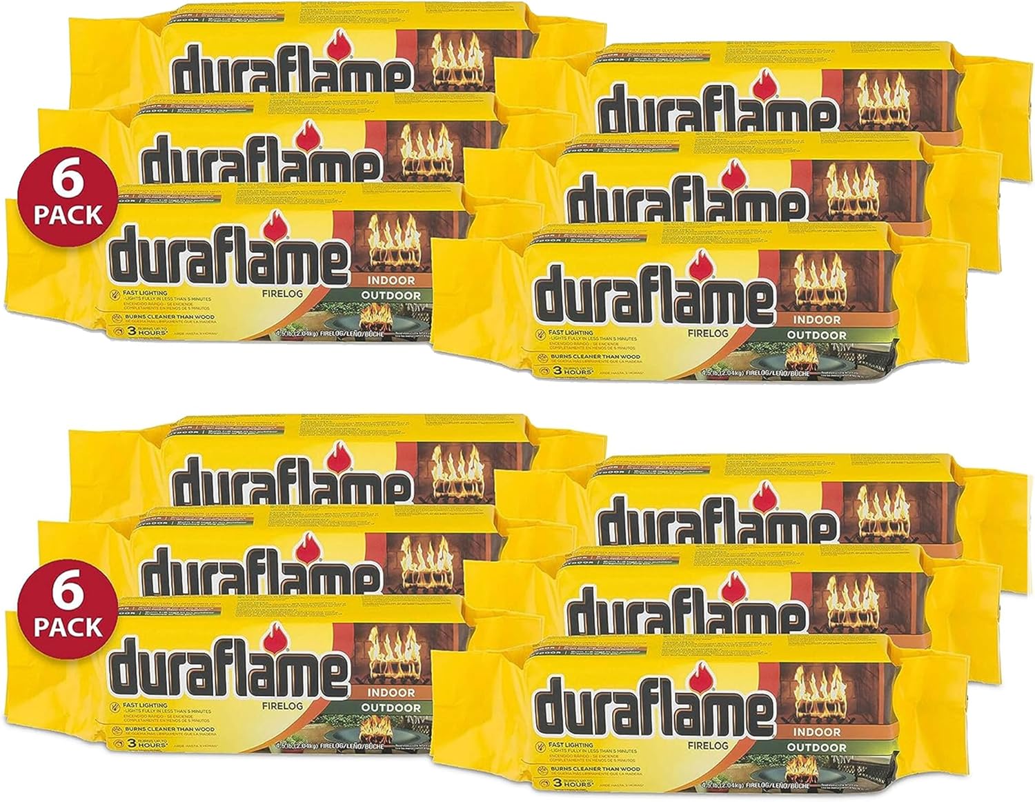 Duraflame Foco de luz rápida para interiores y exteriores de 4.5 libras para campamento, fogatas y chimeneas, 3 horas de tiempo de combustión (12