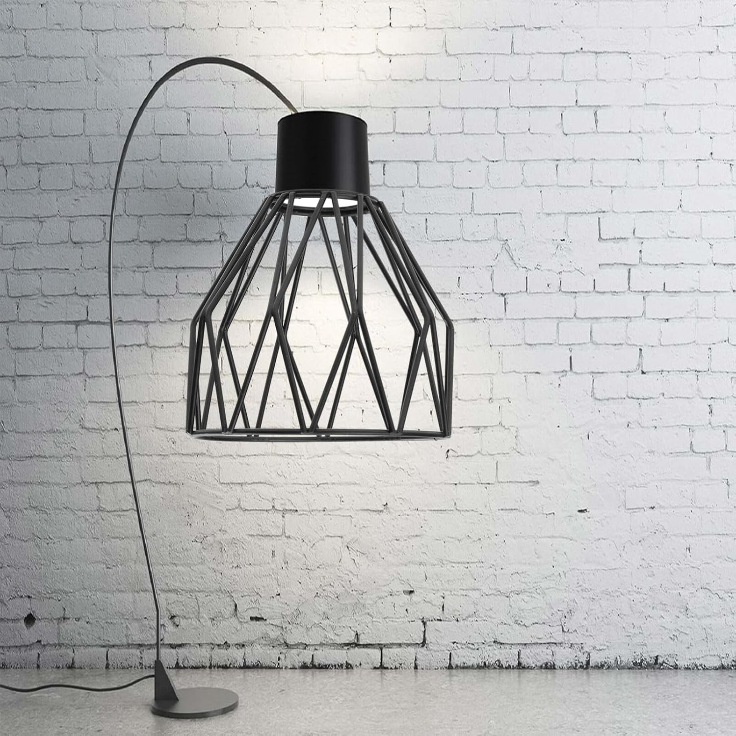 Housoutil Pantalla de lámpara de alambre de hierro, cesta de lámpara de alambre de metal, jaula de bombilla industrial antigua, estilo vintage,