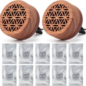 2 ambientadores de coche con 10 tabletas fragantes, difusor de madera de aromas, clips de ventilación, difusor de aceites esenciales para mujeres y 2 ambientadores de coche con 10 tabletas fragantes, difusor de madera de aromas, clips de ventilación, difusor de aceites esenciales para mujeres y