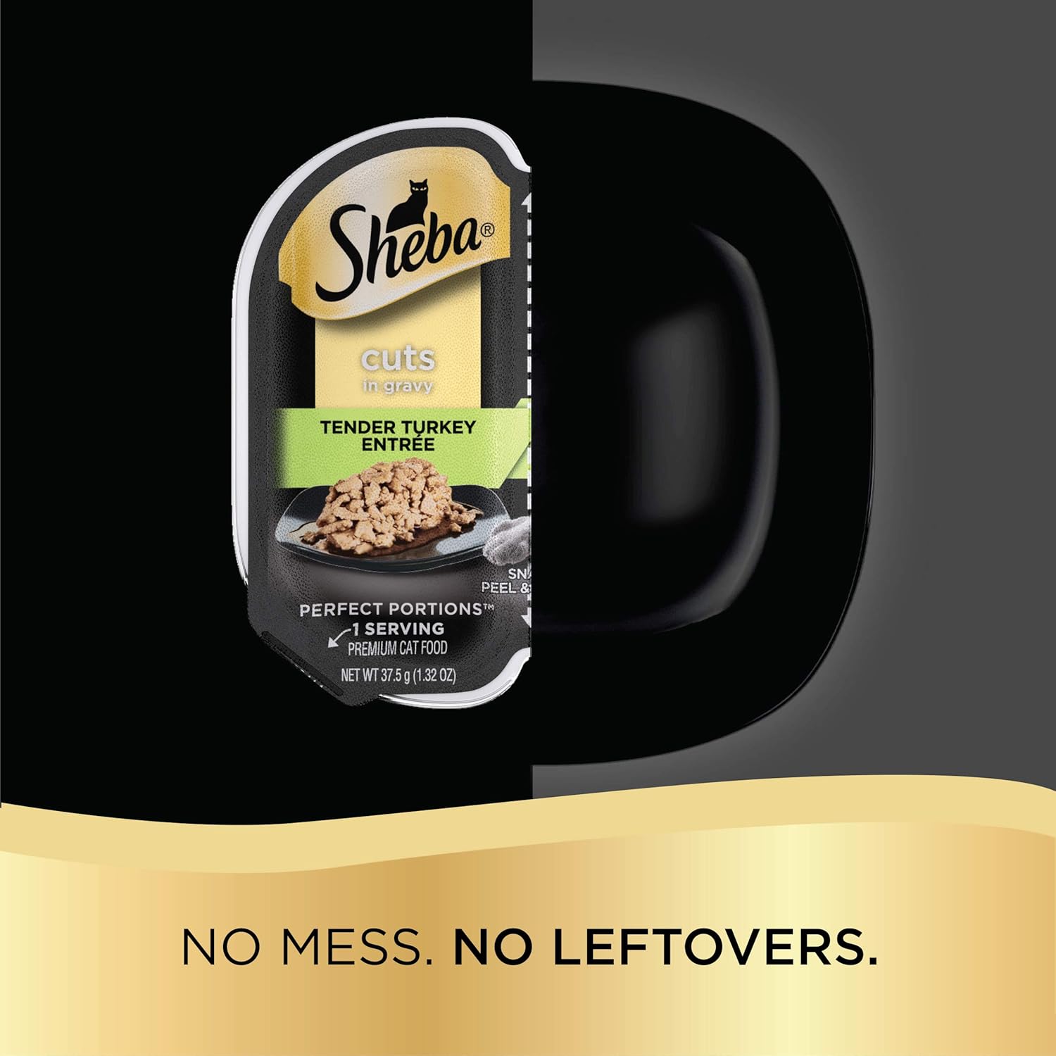Sheba Perfect Portions – Comida húmeda con porciones cortadas en salsa y sabor a entrante de pavo tierno para gatos, 24 bandejas dobles de 2.6 onzas