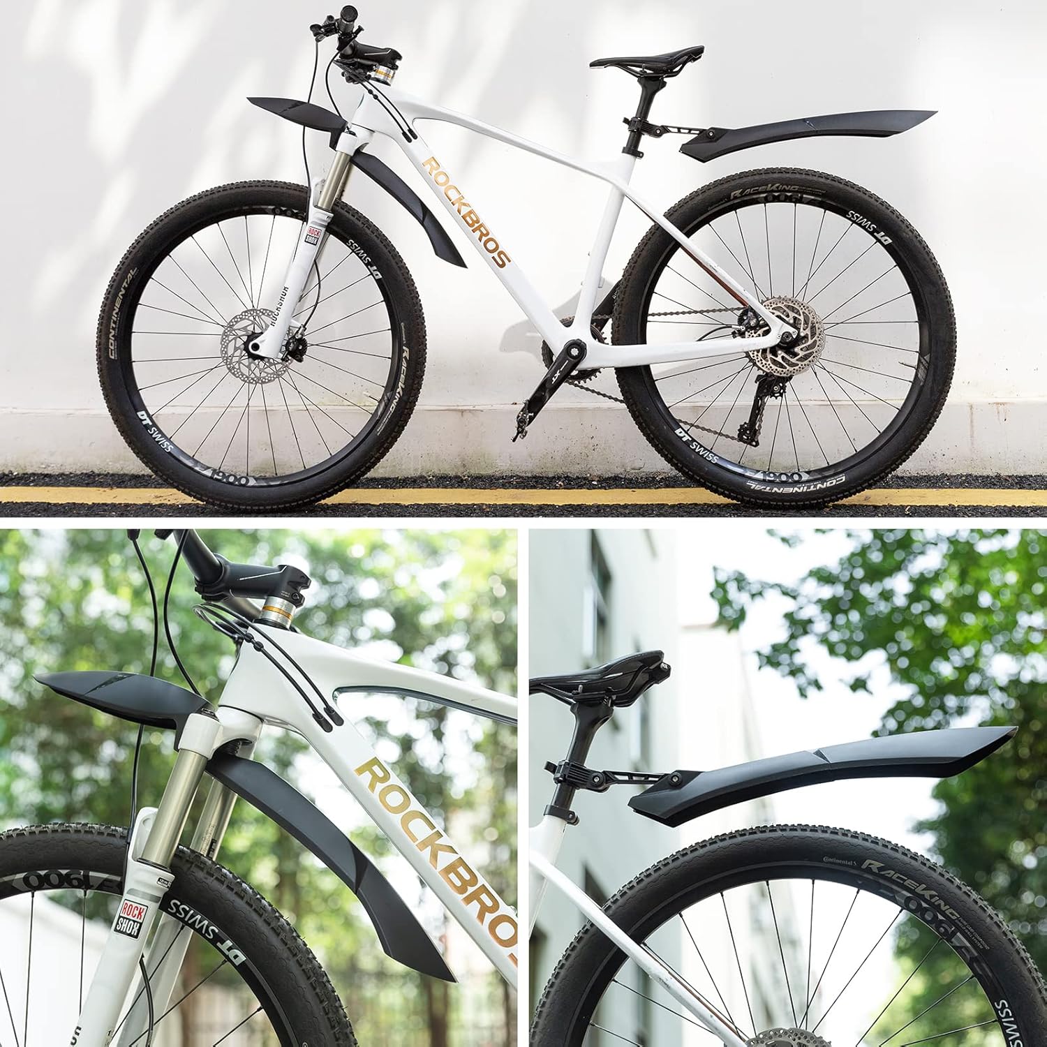 ROCKBROS Guardabarros de bicicleta ajustable MTB Fender Bike Guardabarros trasero Guardabarros Ciclismo Guardabarros