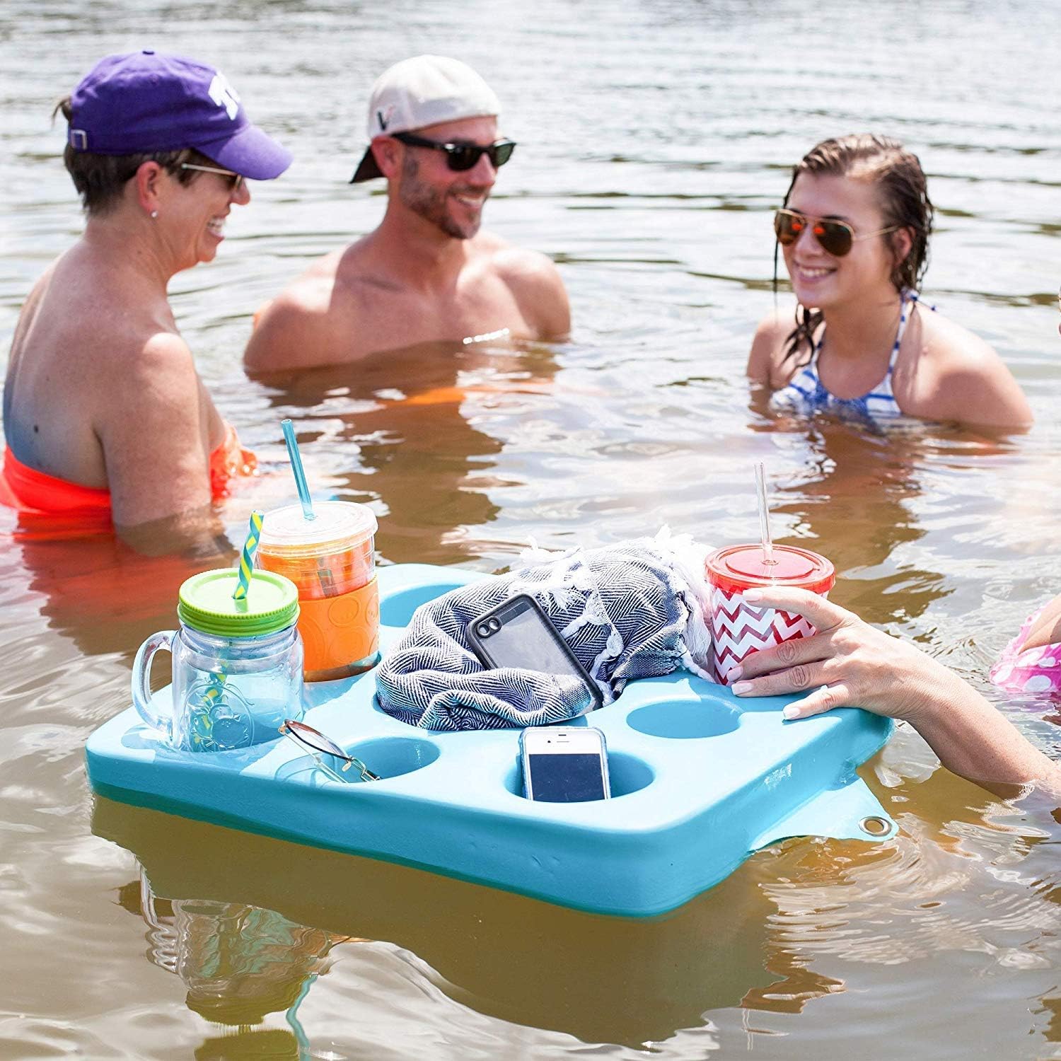 TRC Recreation Super Soft – Soporte flotante para bebidas Kool de 20 pulgadas, resistente al agua, color azul Bahama
