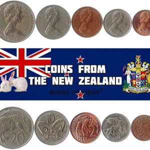 Nueva Zelanda 5 monedas mixtas  1 a 20 centavos  Moneda neozelandesa desde 1967 Nueva Zelanda 5 monedas mixtas  1 a 20 centavos  Moneda neozelandesa desde 1967
