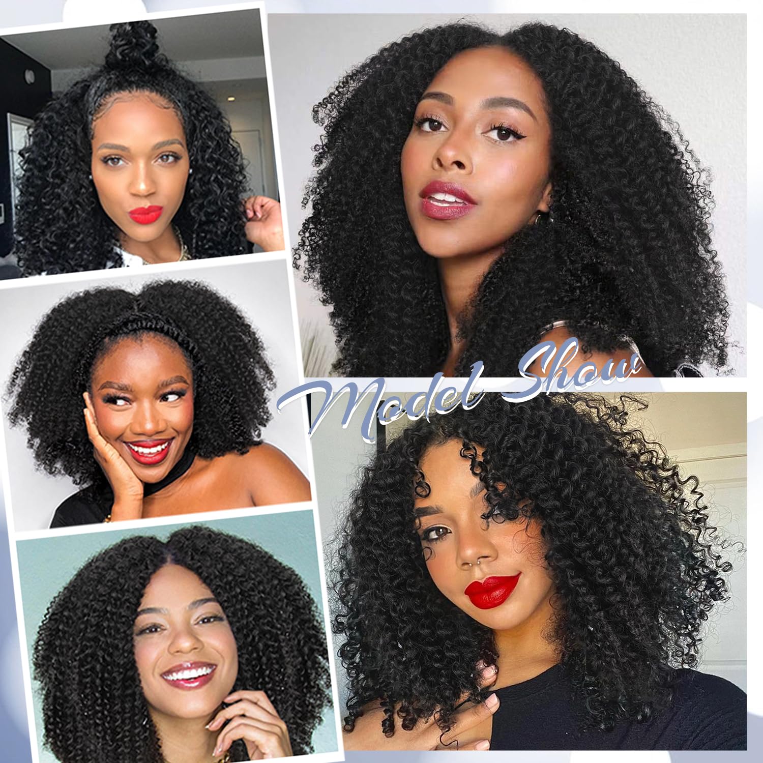 Quantum Love Extensiones de cabello corto rizado tipo crochet, rizado tipo marlybob Jerry, extensiones de cabello castaño ombré para mujeres negras,