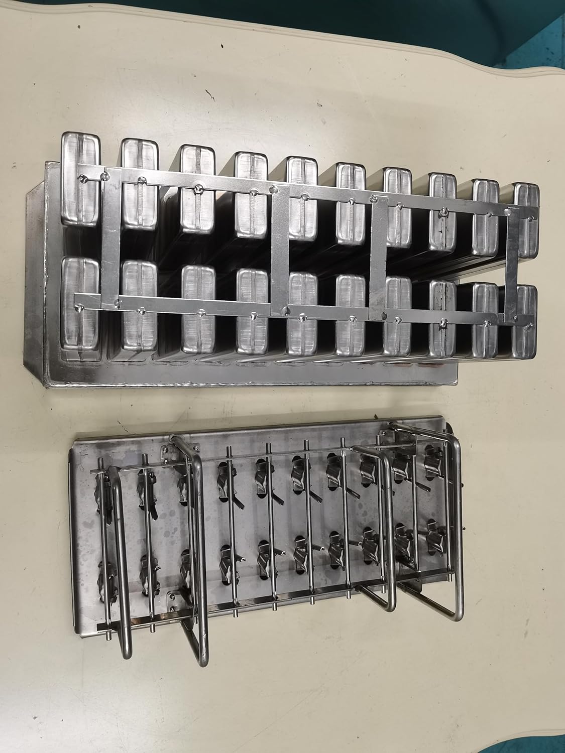 Wixkix – Moldes de acero inoxidable para paletas comerciales, congelación rápida, barra de helado, moldes para hacer paletas de hielo (20 moldes,