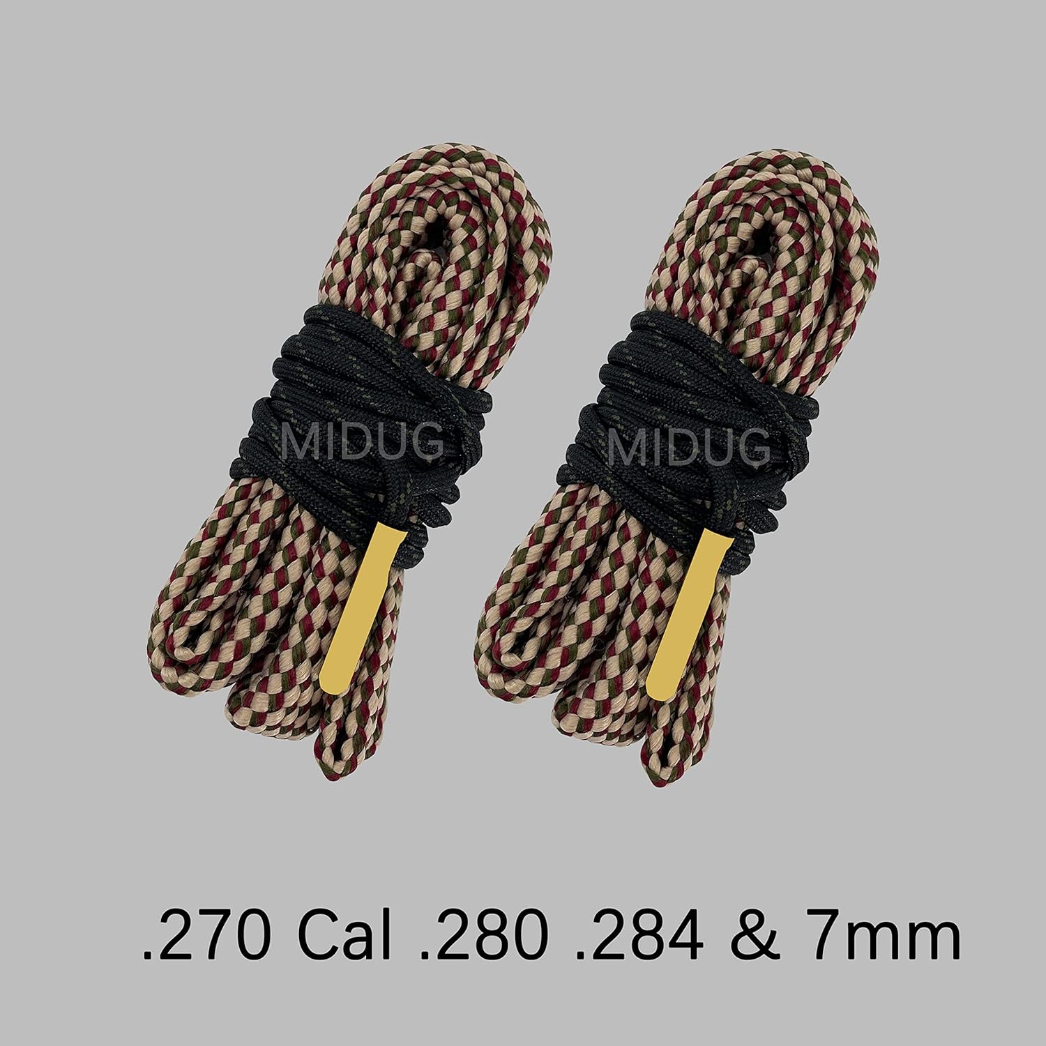 2 Pack Gun Snake Rifle Bore Cleaning Rope Gun Barrel Snake for Pistol Handgun Shotgun .22 .223 & 5.56mm .380 9mm 12GA .308 .357 .44 .45 Caliber