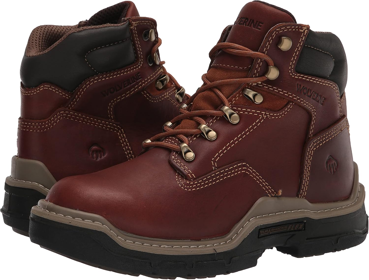 WOLVERINE Raider DuraShocks – Botas de construcción de punta suave de 6 pulgadas para hombre, Maní , 12