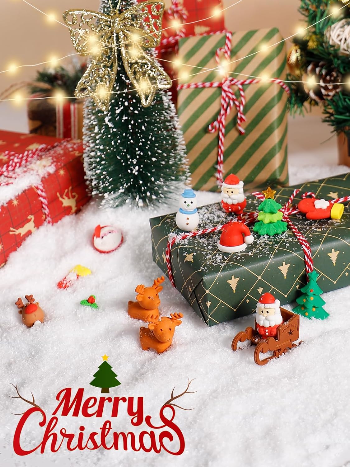 Biggun Decoración de nieve falsa de 10.5 onzas, polvo de nieve artificial instantáneo para manualidades de árbol de Navidad, nieve sintética seca
