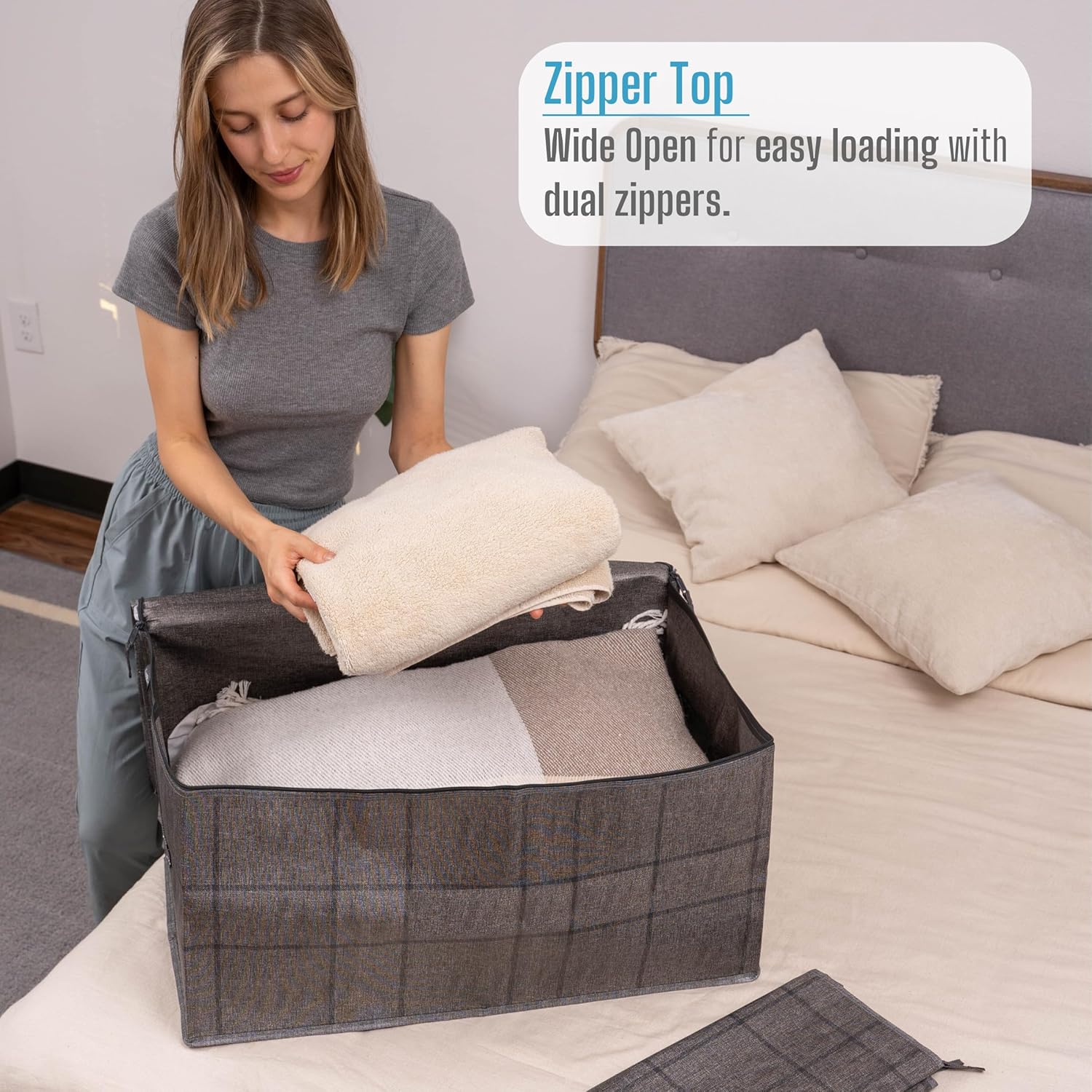 Veno – Paquete de 10bolsas de almacenamiento grande y resistente para mudanzas, dormitorios, viajes, campamento, decoraciones navideñas, suministros