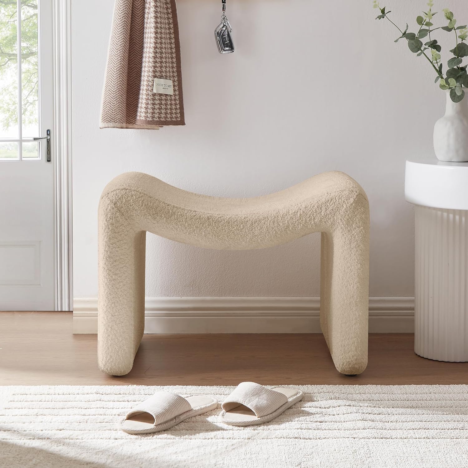 Taburete otomano grande, taburete moderno multifuncional, reposapiés para sofá, asiento adicional para sala de estar, entrada, pasillos y dormitorios