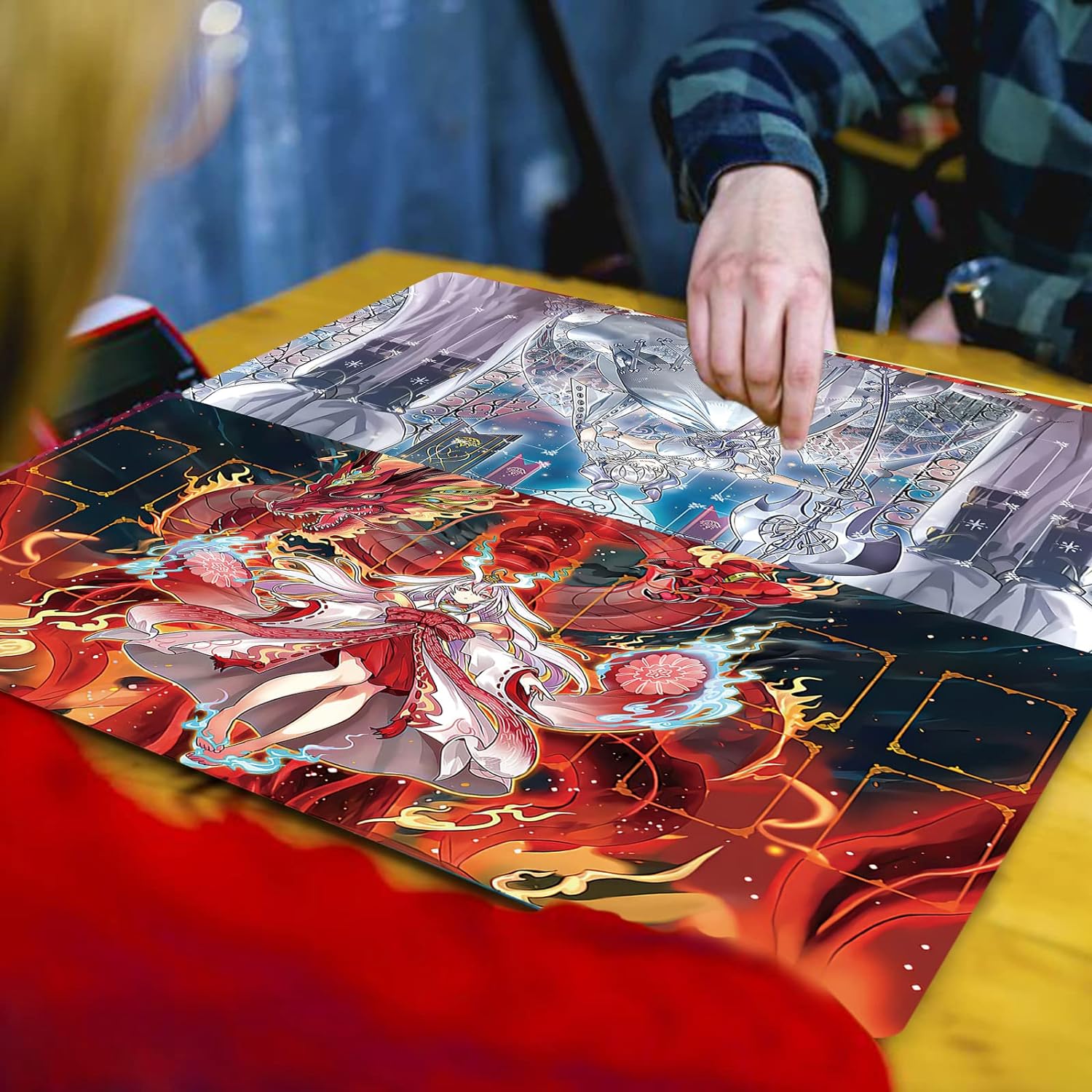 ygo Amazing Dragon Playmat – Alfombrilla para competición de juegos, carpeta de tarjetas, cubierta de 23.6 x 13.7 pulgadas