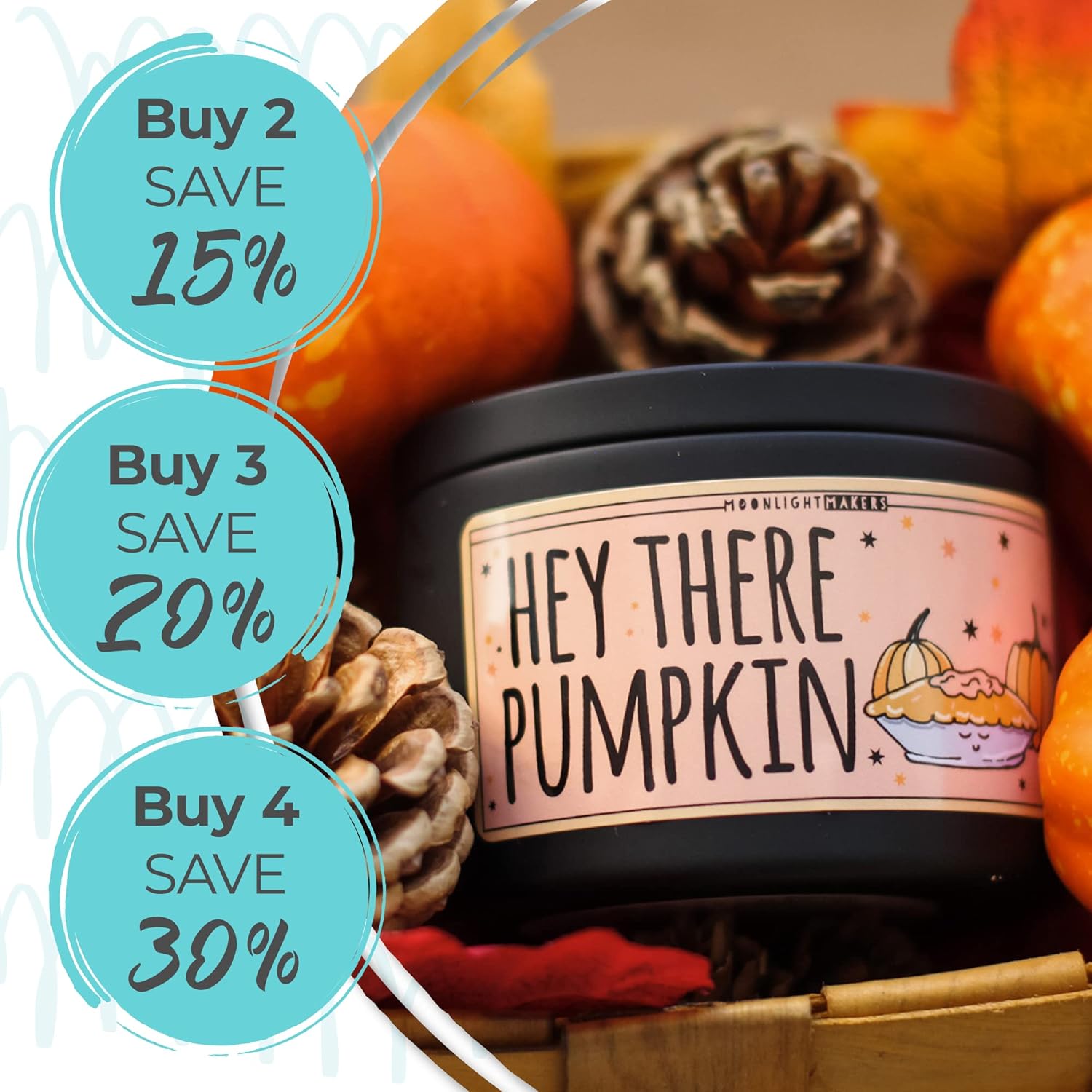 Moonlight Makers New Home Who Dis Candle, Beachwood Scented Handmade Candle, Natural Soy Wax Candle, 25+ Hour Burn Time, 8oz Tin